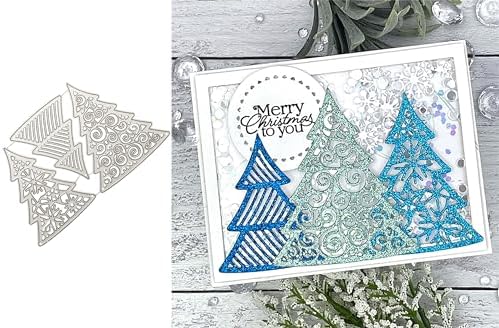 Scrapbooking Die-Cuts, Christmas Metal Cutting Dies for Card Making, Paper Craft Punch Template, Background Embossing Stencils, DIY Album Décor (Christmas Tree-14.3x9.1cm) by FAWENUCY