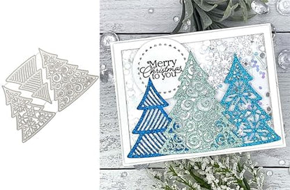 Scrapbooking Die-Cuts, Christmas Metal Cutting Dies for Card Making, Paper Craft Punch Template, Background Embossing Stencils, DIY Album Décor (Christmas Tree-14.3x9.1cm) by FAWENUCY
