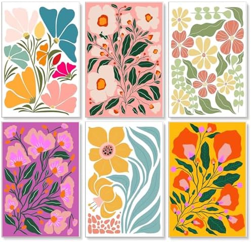 Yezavesu 6 Pack Flowers Paint by Numbers Kit for Adults Beginner 8x12 Inch by Yezavesu