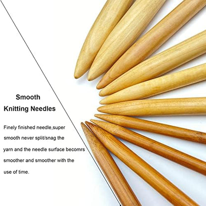 Weabetfu Bamboo Knitting Needle Straight Single Pointed 13.8-inch Length Knitting Needles for Handmade DIY Knitting,US Size 6(4mm) - Image 2