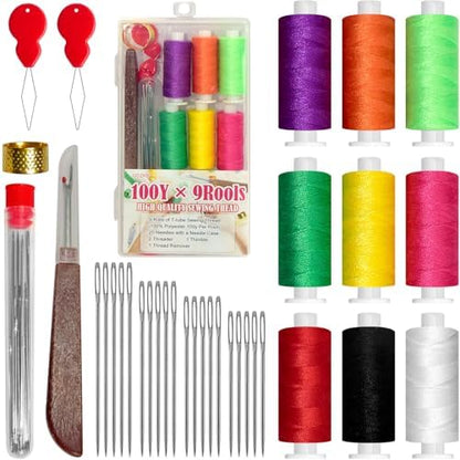 QCZKB 40PCS Sewing Kit, Stainless Steel Sewing Needles, Steels Needles, Portable Handcraft Set, Suitable for Handicraft Enthusiasts by QCZKB