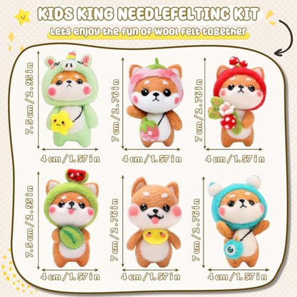 KIDS KING Needle Felting Kit for Beginners & Adults – 6 Piece of Shiba Inu Plush Dolls DIY with Instruction, Material Tools: Wool, Needles, Felting Pad, Arts & Craft Set for Handicraft Beginners - Image 3