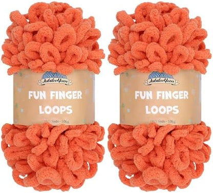 JubileeYarn Fun Finger Loops Yarn - Living Coral - 2 Skeins by BambooMN