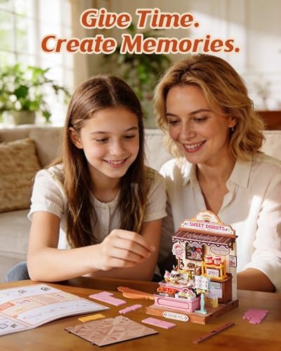 Rolife DIY Miniature Kit Mini Building Dollhouse Sweetie's Donut Shop, Miniverse Lifestyle Mini Bookshelf Decoration, DIY Hobbies for Friends (Sweetie's Donut Shop) - Image 4