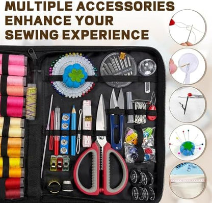 197PCS Sewing Kit for Adults, 43 XL Thread Spool, Beginners with Advanced Large Sewing Sets, Suitable for Travelers, Adults, Children, Beginners, Emergency Items, DIY and Family Sewing Kit - Image 5