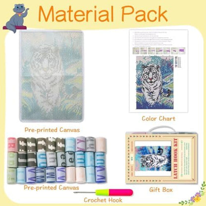 YOOTOM Tiger Latch Hook Rug Kits for Adult,Crochet Wall Hanging Tapestry - Image 4