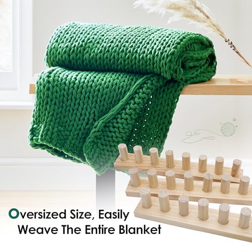 Zlshmoee 72 Inch Chunky Blanket Loom Kit, Knitting Frame for Bulky Yarn - Image 7