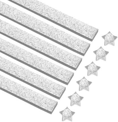 MECCANIXITY 360 Sheets Origami Paper Glitter Stars Papers Silvery Fold Paper for Beginner Arts Crafts Projects,0.4 x 9.3 Inch by MECCANIXITY