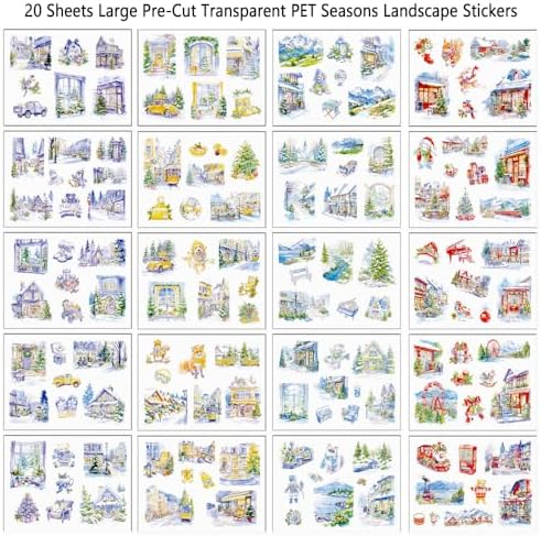 Winter Landscape PET Sticker Book, Diecut Stickers for Journaling - Image 5