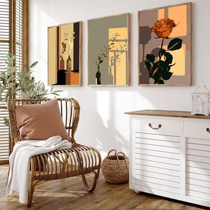 CasaWeave 6 Packs Paint by Numbers Kit for Adults Beginners,Easy Acrylic Adults Paint by Number Kits,Simple Flower Oil Paint by Numbers Kits On Canvas for Home Decor 7.8x11.8inch - Image 3