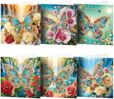 C'eitura 6Pcs Butterfly Diamond Art Painting Cards Special Shaped by C%27eitura
