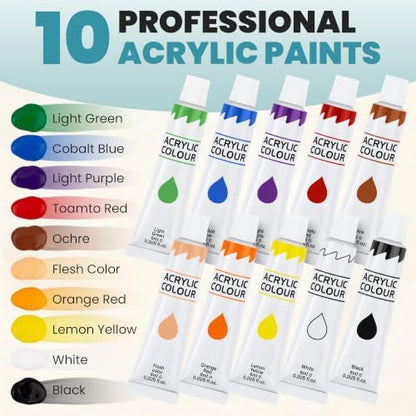 Painting Kit for Beginners, Kids, Teens, Adults - Acrylic Paint Set - Image 3