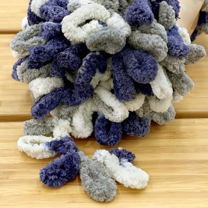 JubileeYarn Fun Finger Loops Yarn - Multicolor Navy Grey - 5 Skeins - Image 3