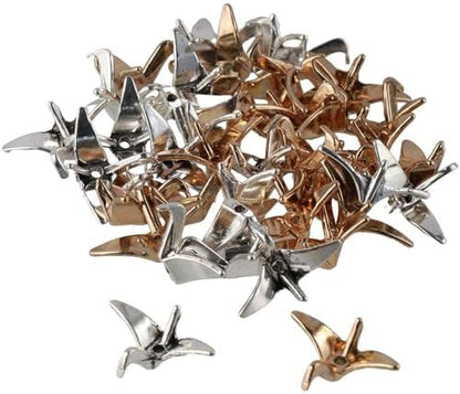 40Pcs Alloy Paper Crane Spacer Beads, 3D Origami Paper Cranes Shape 21x16mm Metal Animal Beads for DIY Jewelry Making by Unknown