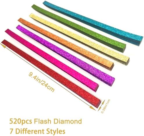 520 Sheets Flash Diamond Origami Star Paper Strips 7 Different Styles Glitter Lucky Paper Stars Strips for DIY Handmade Crafts - Image 6