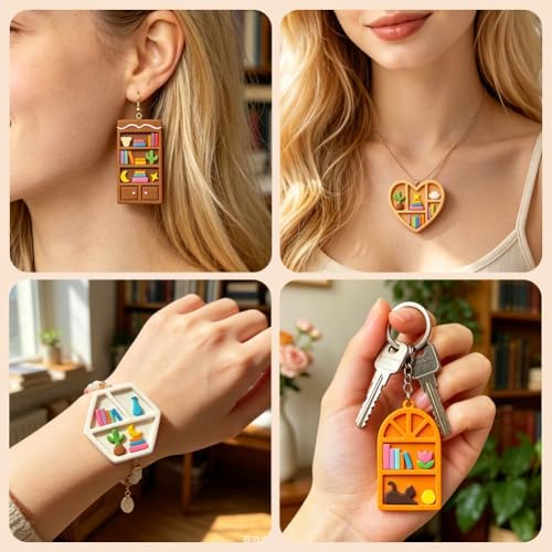 ORIGACH 15 Pcs Mini Bookshelf Window Frame Polymer Clay Cutters Set - Image 6