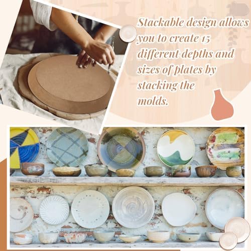 Sunnychicc 5 Pcs Round Pottery Molds for Handbuilding,6.14-10.87 Inch - Image 4