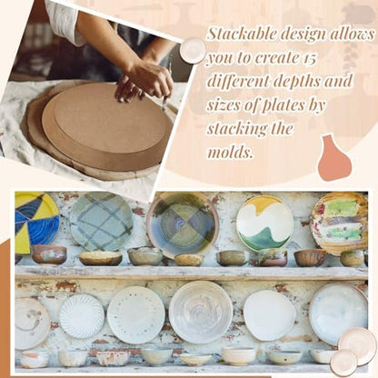 Sunnychicc 5 Pcs Round Pottery Molds for Handbuilding,6.14-10.87 Inch - Image 4