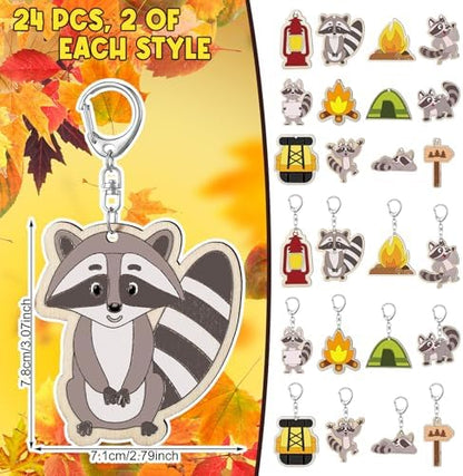 RattanView 24 Pcs Camp Craft Keychains DIY Keychain, 12 Styles - Image 2