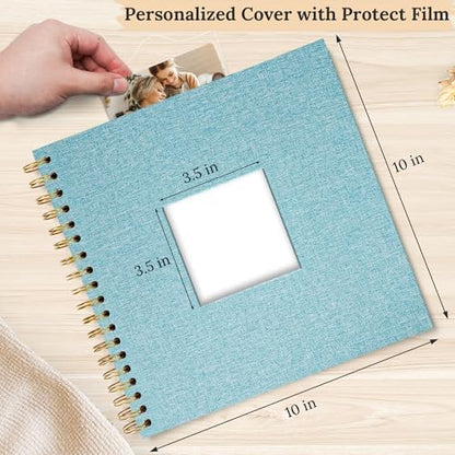 10"x10" Scrapbook Photo Album Linen Cover 20 Sheets 40 Pages White Paper - Image 2