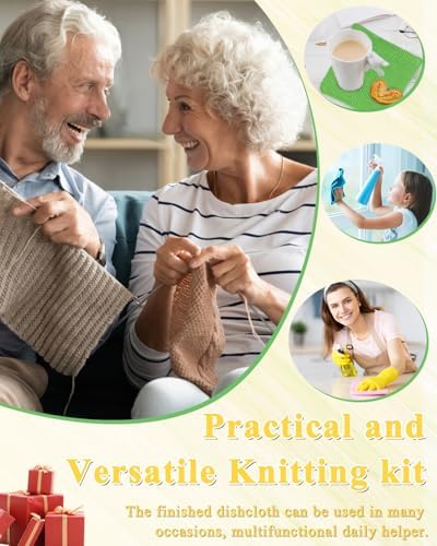 Aeelike Knitting Kit for Beginner Adult, Easy Dishcloth Knit Set, Color A - Image 5