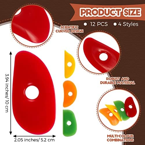Sherr 12 Pcs Pottery Ribs Rubber Clay Tool, Classic Style, Classic Color - Image 2