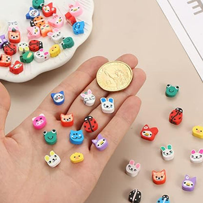 100pcs Animal Polymer Clay Spacer Beads for Women Jewelry Making DIY Bracelet Necklace Earrings Accessories (Animal) - Image 6