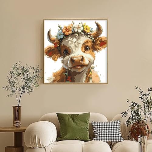Camocin Framed Paint by Numbers Kit for Adults Beginners – Highland Cow - Image 2