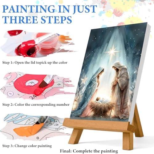 Jesus Paint by Numbers Kit for Adults Framed Canvas 12X16 in, Frameworkless - Image 6