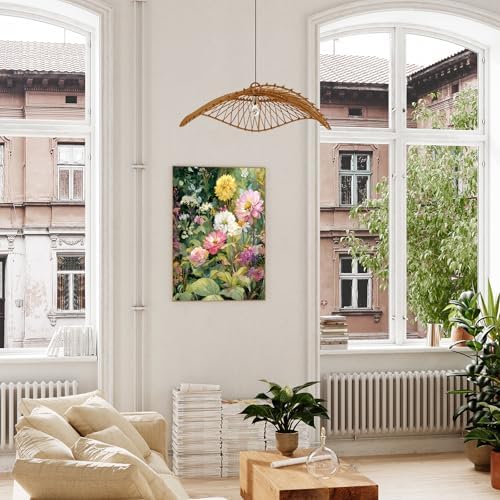 xcemhil Flowers Paint by Numbers Kit for Adults Beginner, Flowers Paint by Numbers for Adult, Acrylic Paint by Number Kits Suitable for Home Wall Art Decor Gifts 16x20 Inch - Image 3