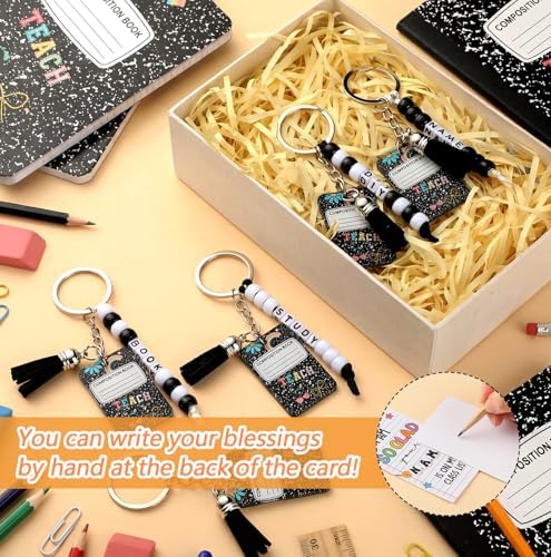 Suncalla 996 Pcs 24 Set Back to School Student Composition Keychain Kit - Image 4