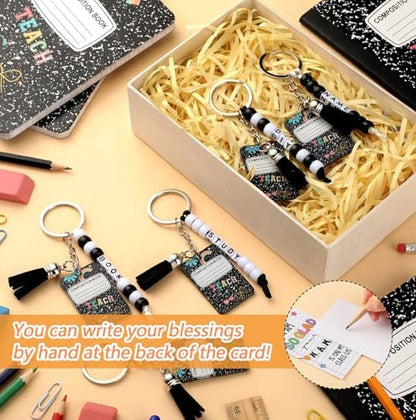 Suncalla 996 Pcs 24 Set Back to School Student Composition Keychain Kit - Image 4