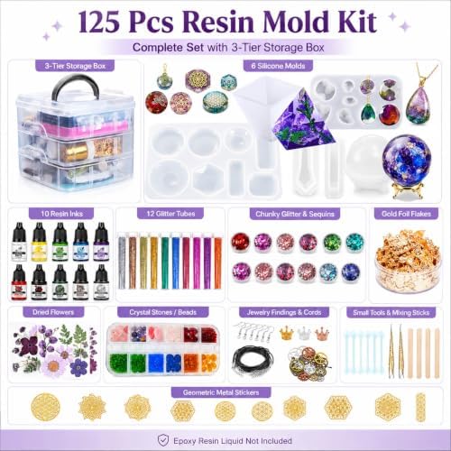 Resin Kit 3-Tier Storage Box Jewelry Making Kit with Molds - Image 7