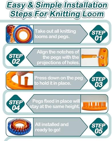 UCDRMA Loom Knitting Kit with Step-by-Step Instructions, Cost-Effective 3 Size Round Knitting Loom for Beginners, Easy & Quick Hat Knitting Loom Set/Scarf Loom Knitting Set with 3 Hooks & 6 Needles - Image 3