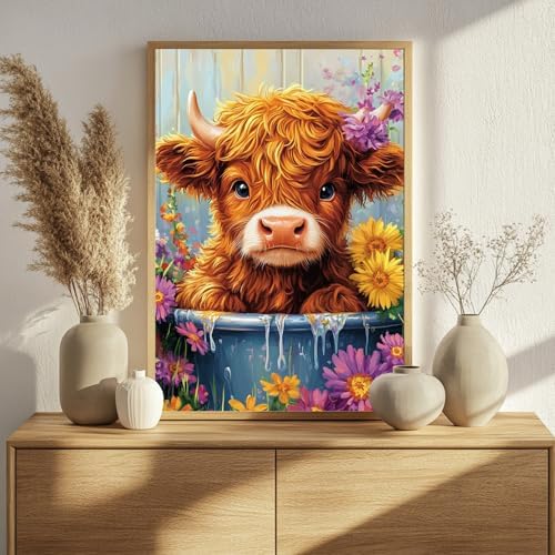 Highland Cow Paint by Numbers Kit for Adults, 16x20 inch - Image 2