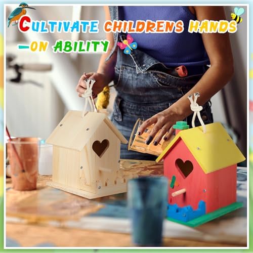 Juexica 2 Pack DIY Birdhouse Kits for Kids 8+ Build and Paint, Love Shaped - Image 5