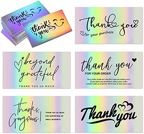 Greeting Cards Great Cards Gift Presents for Client Small Kits Cards for Small Business 50Pieces Fine Papercraft Greeting to Customers Thanks Cards Gift Cards (Color : F) - Image 4
