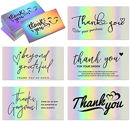 TOMYEUS Greeting card Great Cards Gift Presents for Client Small Kits Cards for Small Business 50Pieces Fine Papercraft Greeting to Customers Thanks Cards bday card (Color : C) - Image 4