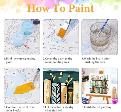 Okarina Framed Paint by Numbers Kit for Adults, Bookshelf Decor 10x10 Inch - Image 6