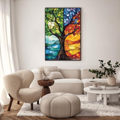 GEEHEIY Framed Paint by Numbers Kit for Adults, Tree of Life, 8 x 12 Inch - Image 2
