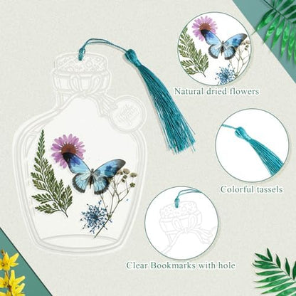 Taobary 91 Pcs DIY Dried Flowers Bookmarks Transparent, Elegant Color - Image 4