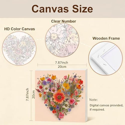 Gemozaic Flowers Paint by Numbers Kit for Adults with Frame and Easel - Image 2