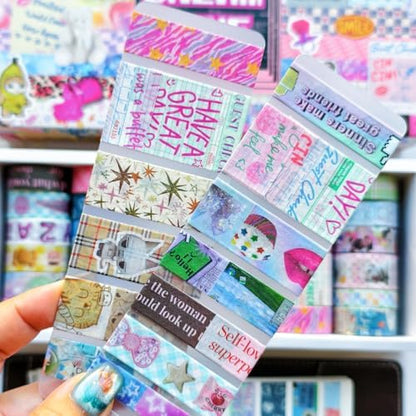 36 Rolls Vaporwave Aesthetic Washi Tape Set, Decorative Scrapbook Tape for Journaling, Bullet Journals, Planners, DIY Crafts and Gift Wrapping - Image 4