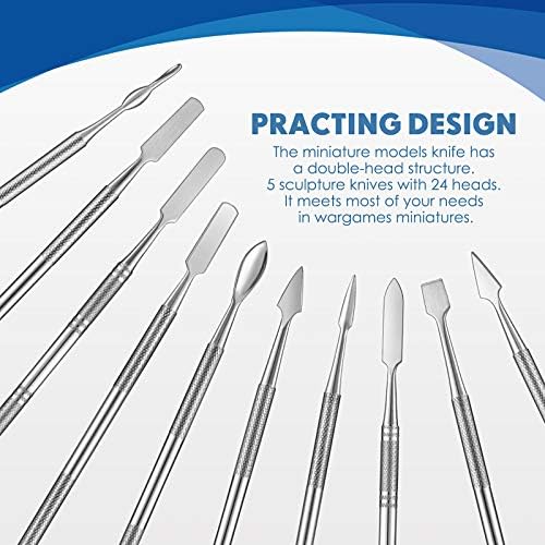 Honoson 5 Pcs Miniature Sculpting Tools, Double-Ended Steel Modeling - Image 4