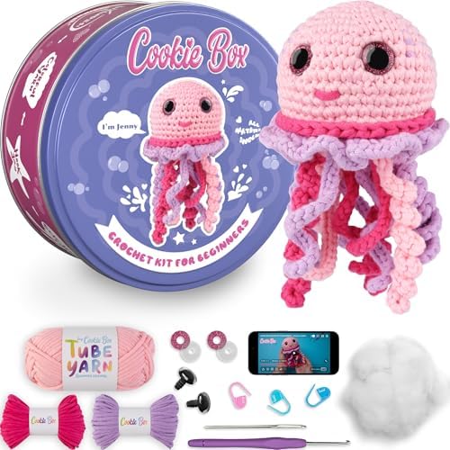 Cookie Box Crochet Kit for Beginners, Jellyfish Jenny by CookieBox