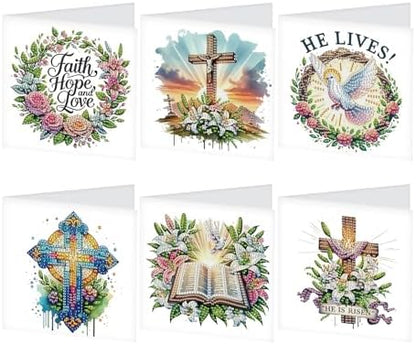 JISHSHAY 6 PCS Crucifix Diamond Painting Greeting Cards Jesus Diamond Art Birthday Cards with Envelopes Gem Art Mosaic Kits for Adults, for Anniversary Valentine Thank You Graduation All-Occasion by Unknown