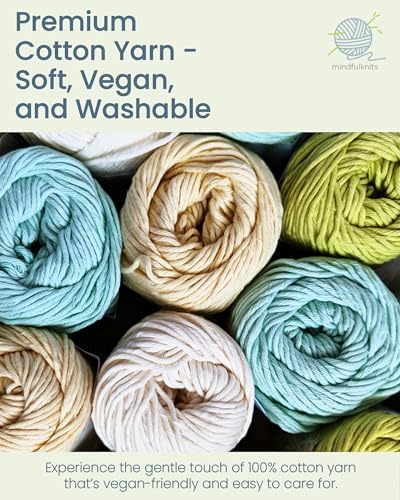 mindfulknits Knitting Kit for Beginners Adults with Knitting Needles, Yarn Needle & 100% Cotton Knitting Yarn (4) – Make Washcloths - Zen Basic Knitting Supplies Set for Relaxation & Stress Relief - Image 4
