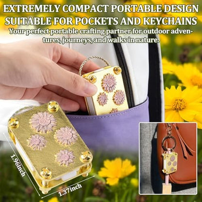 WANDIC 1Set Metal Mini Sunflower Flower Press Kit, Craft Plant Pressing Tool with 20 Sheets Paper & Wrench for DIY Dried Flower Art Craft Making - Image 2