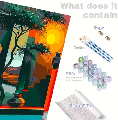 GEMOUJ Tree Paint by Numbers Kit for Adults Beginners, Vase Paint by Number Kits on Canvas,DIY Easy Digital Oil Painting Kits， Home Wall Decor 16 X 20 Inch - Image 7