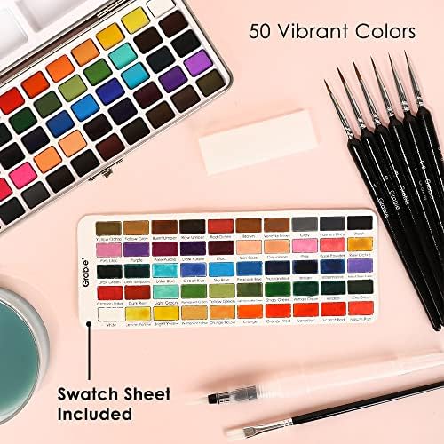 Grabie 50 Color Watercolor Paint Set with Brush Pens - Image 3